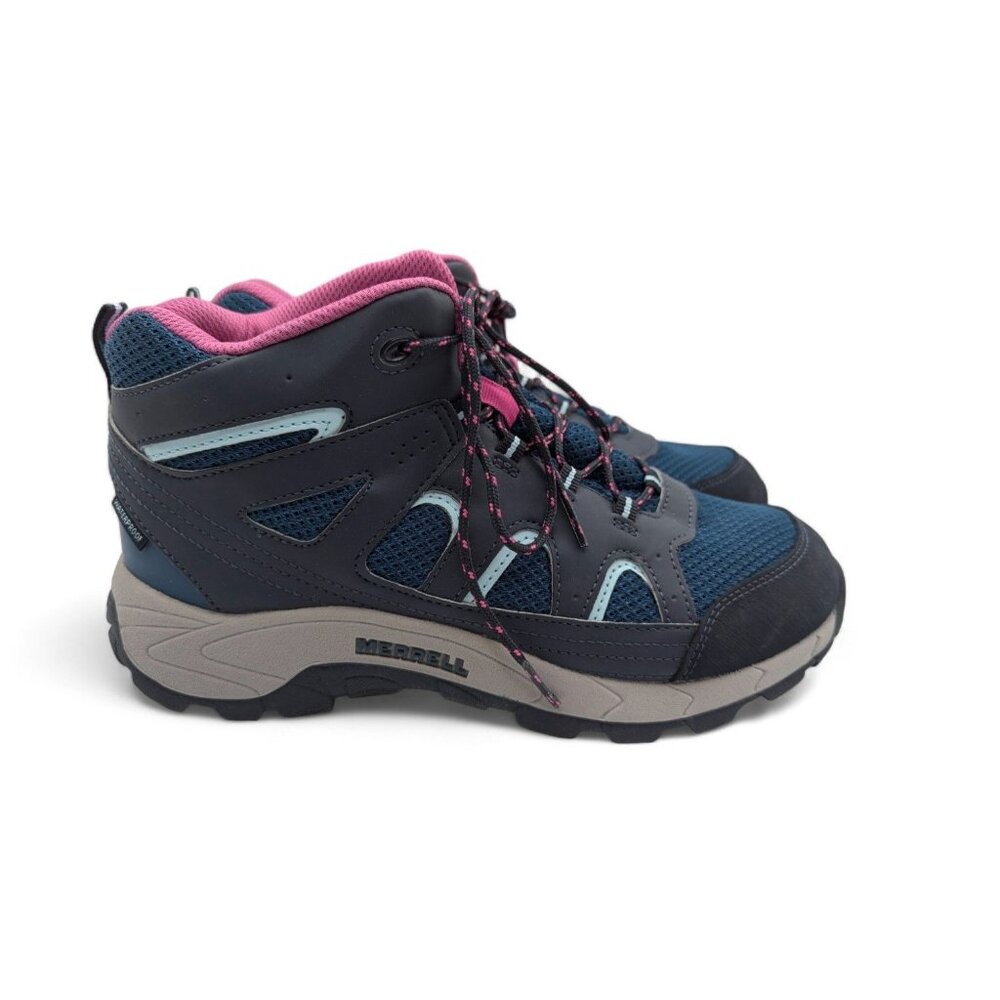 Merrell Womens Oakcreek Mid Lace Hiking Shoes Boots Size 7M Blue/Pink Textile Up - Picture 5 of 9